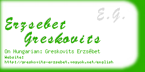 erzsebet greskovits business card